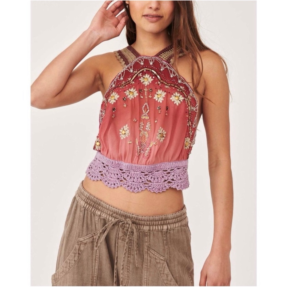 Free People Hi There Halter / Pink NWT SZ S - Picture 5 of 15